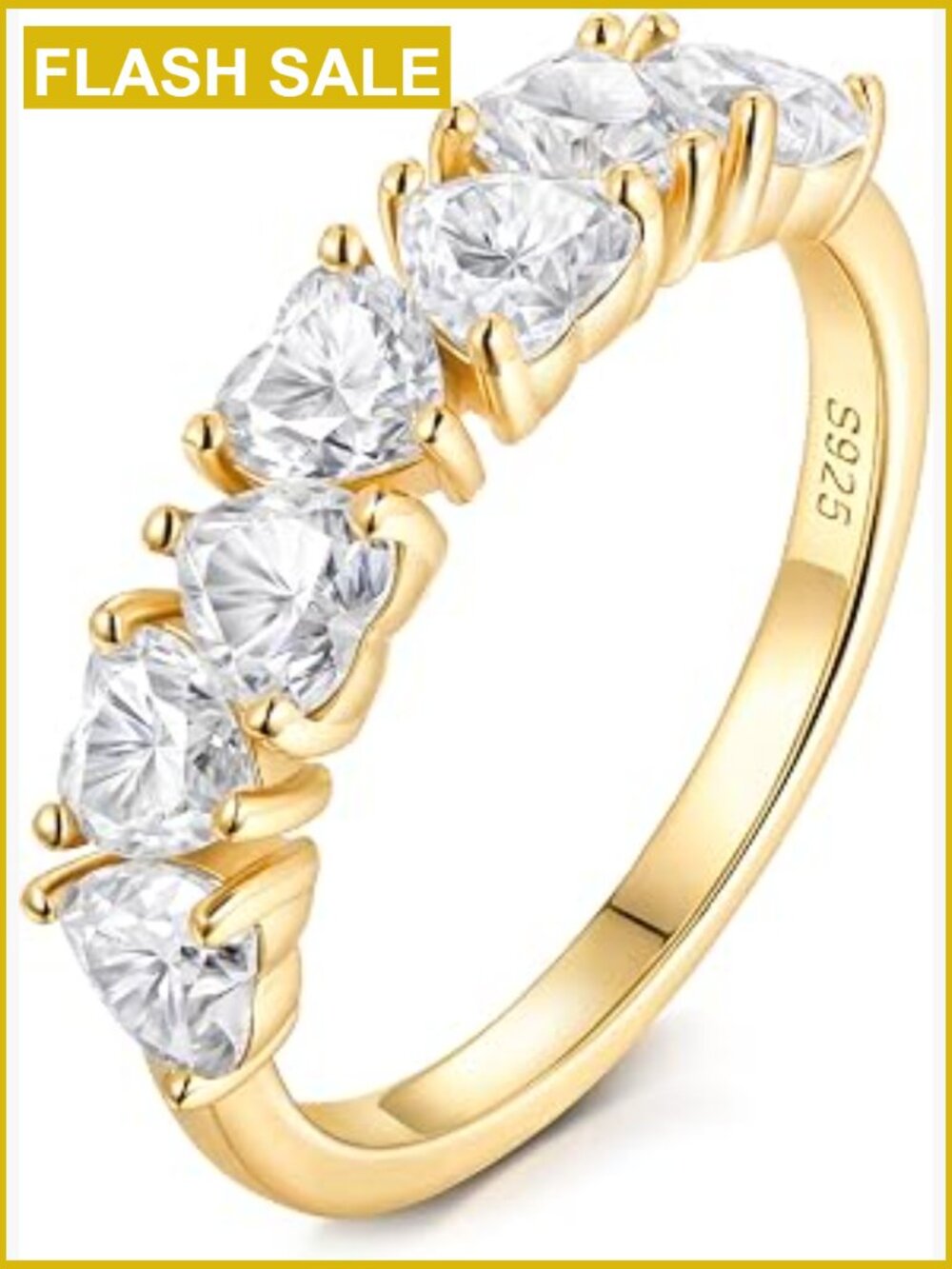 Moissanite 7 Stone Eternity Band 925 Sterling Silver Wedding Ring VVS1 D Color